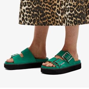 Sold - NWB! Ganni Green Sandals - Sz. 39